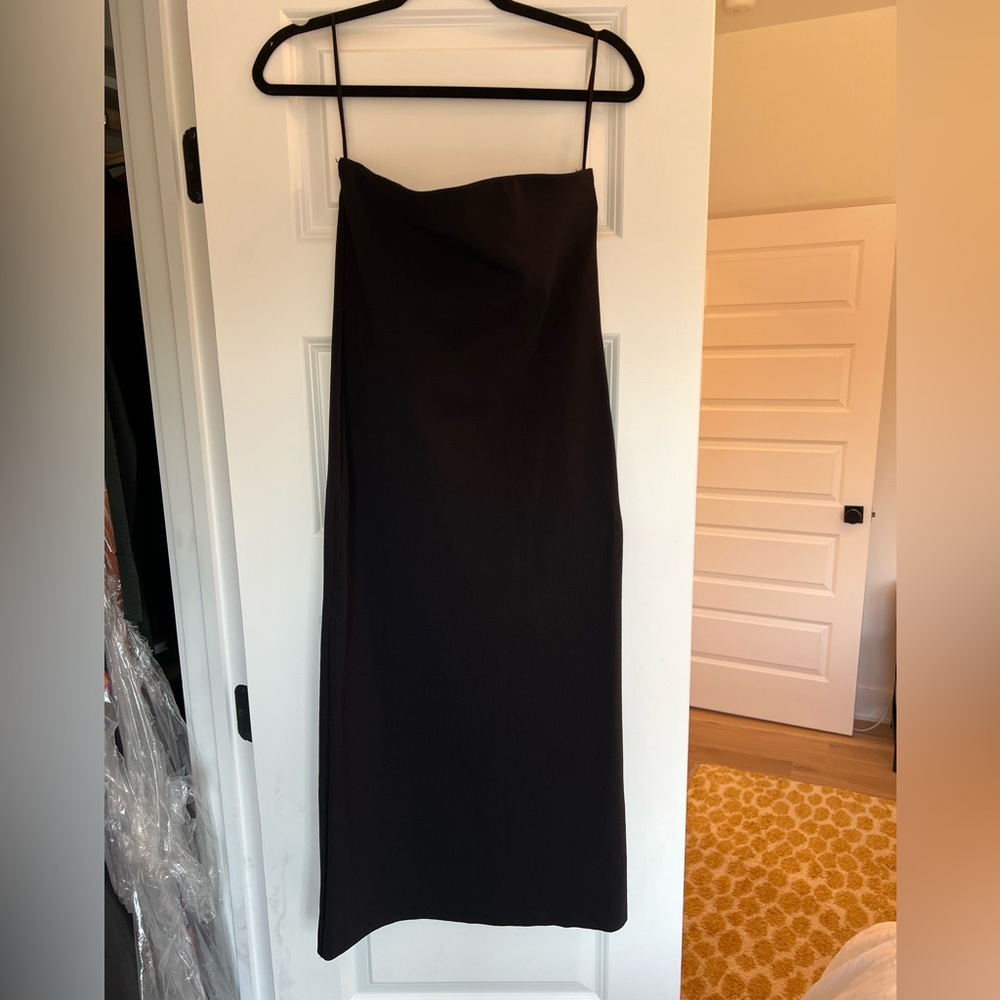 COS black strapless dress
